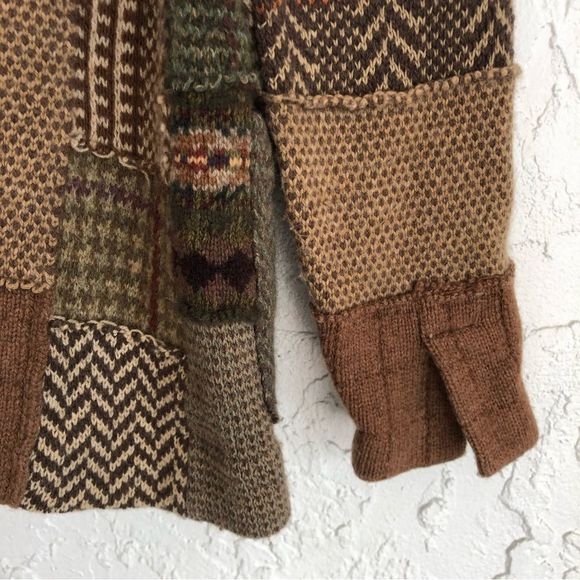 RALPH LAUREN COLLECTION Purple Label Patchwork Shawl-Collar Cardigan Size Medium - Picture 8 of 10